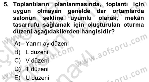 Çalışma Hayatında Bilişim, Belge Yönetimi Dersi 2021 - 2022 Yılı Yaz Okulu Sınav Soruları 5. Soru