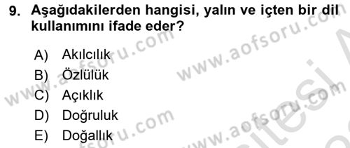 Çalışma Hayatında Bilişim, Belge Yönetimi Dersi 2021 - 2022 Yılı Yaz Okulu Sınav Soruları 9. Soru