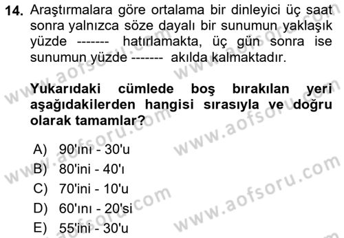 Çalışma Hayatında Bilişim, Belge Yönetimi Dersi 2022 - 2023 Yılı Yaz Okulu Sınav Soruları 14. Soru