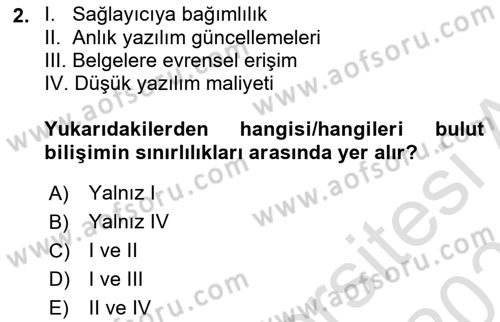 Çalışma Hayatında Bilişim, Belge Yönetimi Dersi 2022 - 2023 Yılı Yaz Okulu Sınav Soruları 2. Soru