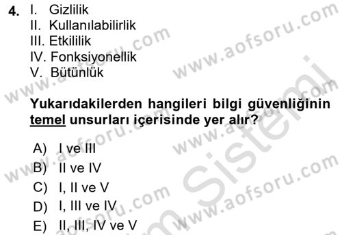 Çalışma Hayatında Bilişim, Belge Yönetimi Dersi 2022 - 2023 Yılı Yaz Okulu Sınav Soruları 4. Soru