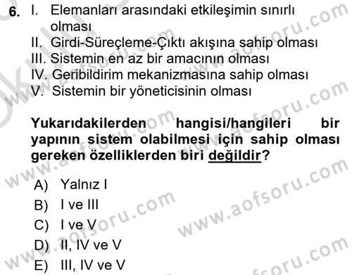 Çalışma Hayatında Bilişim, Belge Yönetimi Dersi 2022 - 2023 Yılı Yaz Okulu Sınav Soruları 6. Soru