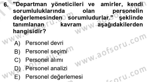 Çalışma Hayatında Bilişim, Belge Yönetimi Dersi 2023 - 2024 Yılı (Vize) Ara Sınav Soruları 6. Soru