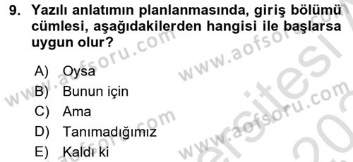 Çalışma Hayatında Bilişim, Belge Yönetimi Dersi 2023 - 2024 Yılı (Final) Dönem Sonu Sınav Soruları 9. Soru