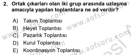 Çalışma Hayatında Bilişim, Belge Yönetimi Dersi 2023 - 2024 Yılı Yaz Okulu Sınav Soruları 2. Soru