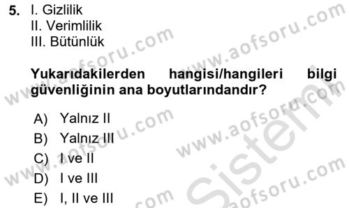 Çalışma Hayatında Bilişim, Belge Yönetimi Dersi 2023 - 2024 Yılı Yaz Okulu Sınav Soruları 5. Soru