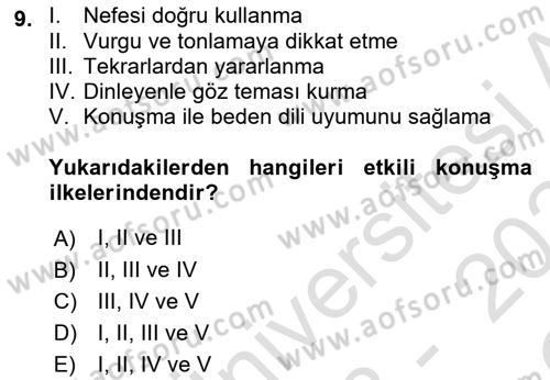 Çalışma Hayatında Bilişim, Belge Yönetimi Dersi 2023 - 2024 Yılı Yaz Okulu Sınav Soruları 9. Soru