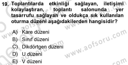 Çalışma Hayatında Bilişim, Belge Yönetimi Dersi 2024 - 2025 Yılı (Vize) Ara Sınav Soruları 19. Soru
