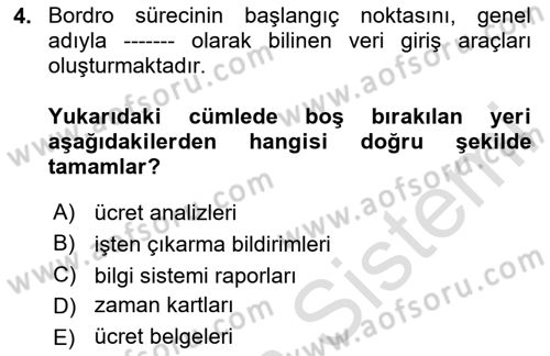 Çalışma Hayatında Bilişim, Belge Yönetimi Dersi 2024 - 2025 Yılı (Vize) Ara Sınav Soruları 4. Soru