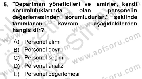 Çalışma Hayatında Bilişim, Belge Yönetimi Dersi 2024 - 2025 Yılı (Vize) Ara Sınav Soruları 5. Soru