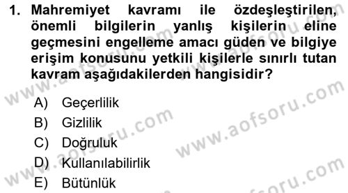 Çalışma Hayatında Bilişim, Belge Yönetimi Dersi 2025 - 2026 Yılı (Vize) Ara Sınav Soruları 1. Soru