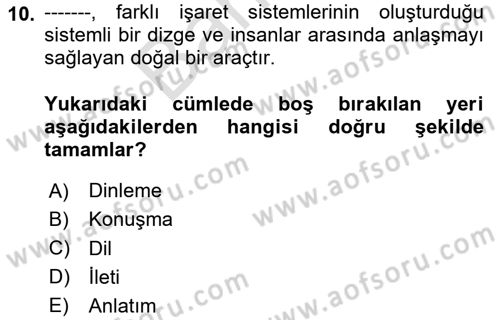 Çalışma Hayatında Bilişim, Belge Yönetimi Dersi 2025 - 2026 Yılı (Final) Dönem Sonu Sınav Soruları 10. Soru