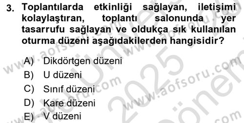 Çalışma Hayatında Bilişim, Belge Yönetimi Dersi 2025 - 2026 Yılı (Final) Dönem Sonu Sınav Soruları 3. Soru