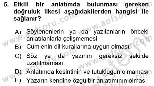 Çalışma Hayatında Bilişim, Belge Yönetimi Dersi 2025 - 2026 Yılı (Final) Dönem Sonu Sınav Soruları 5. Soru