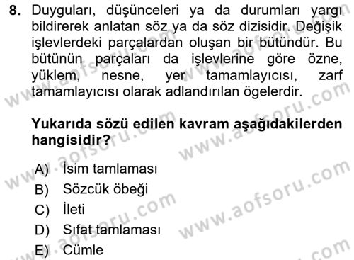 Çalışma Hayatında Bilişim, Belge Yönetimi Dersi 2025 - 2026 Yılı (Final) Dönem Sonu Sınav Soruları 8. Soru