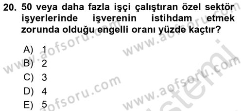 İş Sağlığı ve Güvenliği Mevzuatı Dersi 2019 - 2020 Yılı (Vize) Ara Sınavı 20. Soru