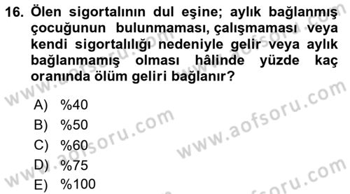 İş Sağlığı ve Güvenliği Mevzuatı Dersi 2024 - 2025 Yılı (Final) Dönem Sonu Sınav Soruları 16. Soru