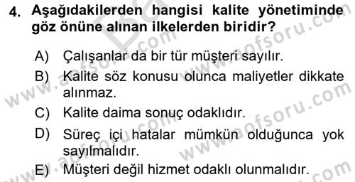 Çevre Sağlığı ve Güvenliği Dersi 2021 - 2022 Yılı (Final) Dönem Sonu Sınav Soruları 4. Soru