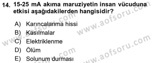 Çevre Sağlığı ve Güvenliği Dersi 2022 - 2023 Yılı Yaz Okulu Sınav Soruları 14. Soru