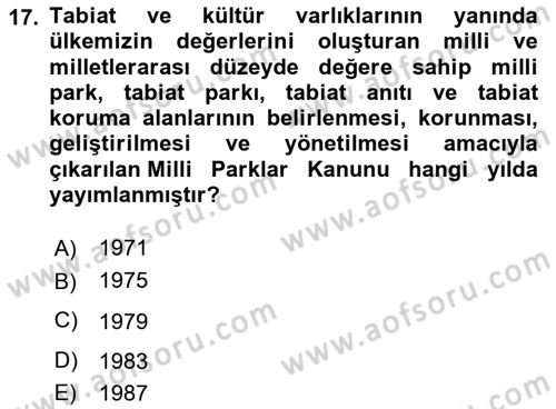 Çevre Sağlığı ve Güvenliği Dersi 2023 - 2024 Yılı (Vize) Ara Sınav Soruları 17. Soru