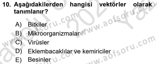 Çevre Sağlığı ve Güvenliği Dersi 2023 - 2024 Yılı Yaz Okulu Sınav Soruları 10. Soru
