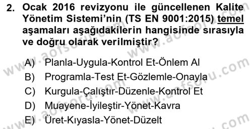 Çevre Sağlığı ve Güvenliği Dersi 2024 - 2025 Yılı (Final) Dönem Sonu Sınav Soruları 2. Soru