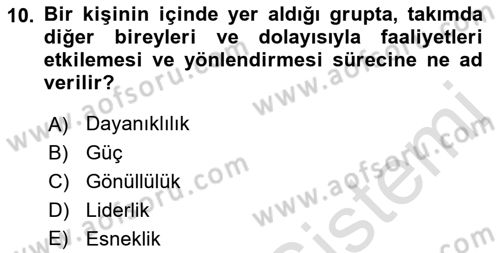 Afet, Acil Durum ve Endüstriyel Kazalarda İş Sağlığı ve Güvenliği Dersi 2021 - 2022 Yılı Yaz Okulu Sınav Soruları 10. Soru
