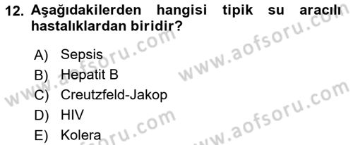 Afet, Acil Durum ve Endüstriyel Kazalarda İş Sağlığı ve Güvenliği Dersi 2023 - 2024 Yılı (Vize) Ara Sınav Soruları 12. Soru
