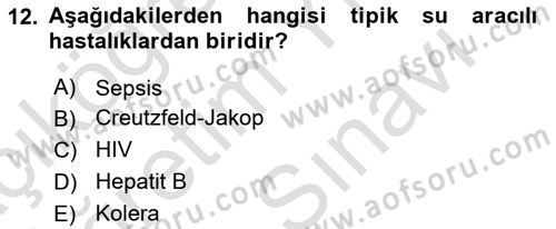 Afet, Acil Durum ve Endüstriyel Kazalarda İş Sağlığı ve Güvenliği Dersi 2025 - 2026 Yılı (Vize) Ara Sınav Soruları 12. Soru