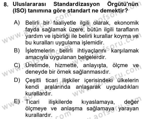 Temel Yangın Güvenliği Dersi 2021 - 2022 Yılı (Vize) Ara Sınav Soruları 8. Soru