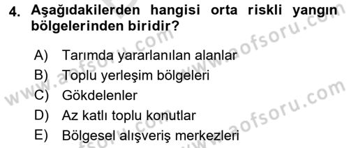 Temel Yangın Güvenliği Dersi 2021 - 2022 Yılı (Final) Dönem Sonu Sınav Soruları 4. Soru