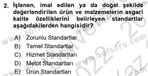 Temel Yangın Güvenliği Dersi 2022 - 2023 Yılı Yaz Okulu Sınavı 2. Soru