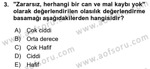 Temel Yangın Güvenliği Dersi 2022 - 2023 Yılı Yaz Okulu Sınavı 3. Soru