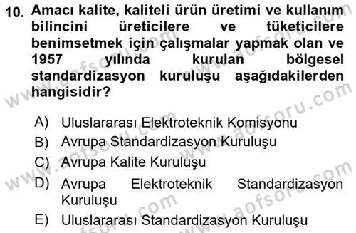 Temel Yangın Güvenliği Dersi 2023 - 2024 Yılı (Vize) Ara Sınavı 10. Soru