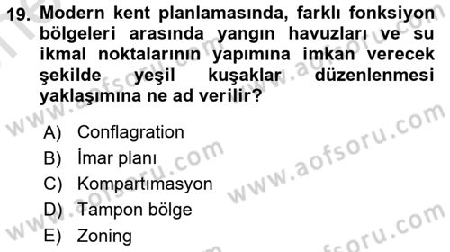 Temel Yangın Güvenliği Dersi 2023 - 2024 Yılı (Vize) Ara Sınavı 19. Soru