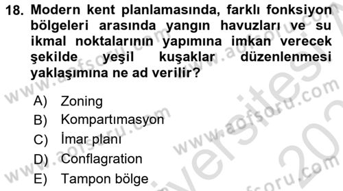 Temel Yangın Güvenliği Dersi 2024 - 2025 Yılı (Vize) Ara Sınav Soruları 18. Soru