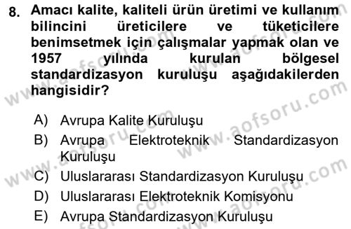 Temel Yangın Güvenliği Dersi 2024 - 2025 Yılı (Vize) Ara Sınav Soruları 8. Soru