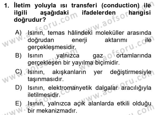 Temel Yangın Güvenliği Dersi 2025 - 2026 Yılı (Vize) Ara Sınav Soruları 1. Soru