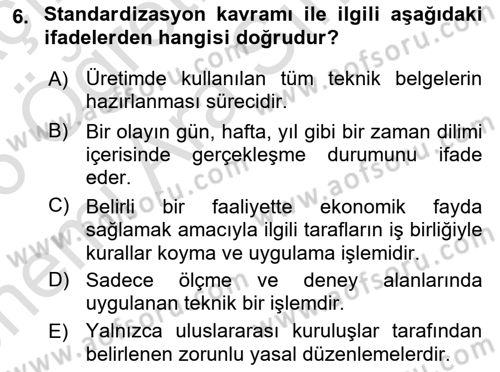 Temel Yangın Güvenliği Dersi 2025 - 2026 Yılı (Vize) Ara Sınav Soruları 6. Soru