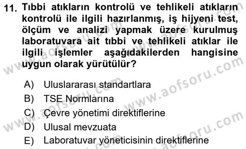 İş Hijyeni ve Ergonomi Dersi 2021 - 2022 Yılı (Vize) Ara Sınav Soruları 11. Soru