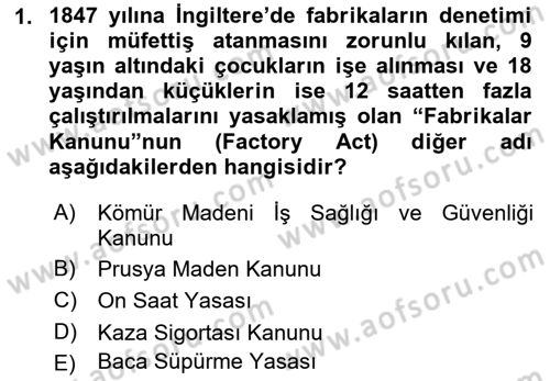 İş Hijyeni ve Ergonomi Dersi 2021 - 2022 Yılı Yaz Okulu Sınav Soruları 1. Soru