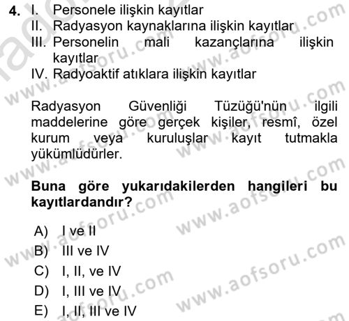 İş Hijyeni ve Ergonomi Dersi 2023 - 2024 Yılı Yaz Okulu Sınav Soruları 4. Soru