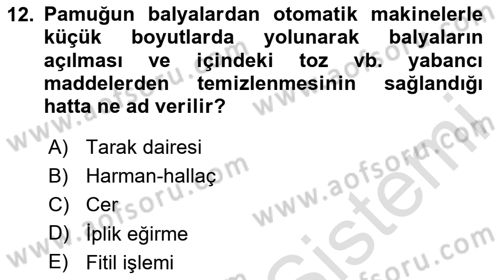 Sektörel İş Sağlığı ve Güvenliği Dersi 2020 - 2021 Yılı Yaz Okulu Sınav Soruları 12. Soru