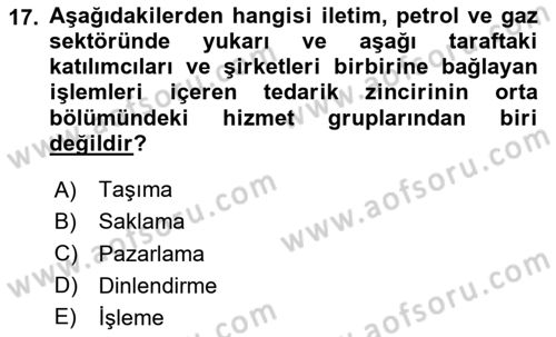 Sektörel İş Sağlığı ve Güvenliği Dersi 2020 - 2021 Yılı Yaz Okulu Sınav Soruları 17. Soru