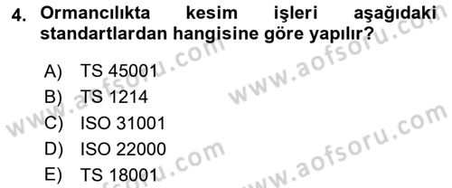 Sektörel İş Sağlığı ve Güvenliği Dersi 2020 - 2021 Yılı Yaz Okulu Sınav Soruları 4. Soru