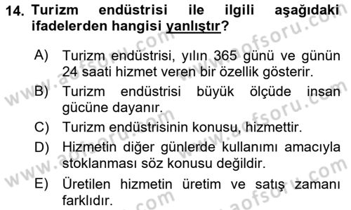 Sektörel İş Sağlığı ve Güvenliği Dersi 2021 - 2022 Yılı (Vize) Ara Sınav Soruları 14. Soru