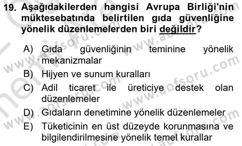 Sektörel İş Sağlığı ve Güvenliği Dersi 2021 - 2022 Yılı (Vize) Ara Sınav Soruları 19. Soru