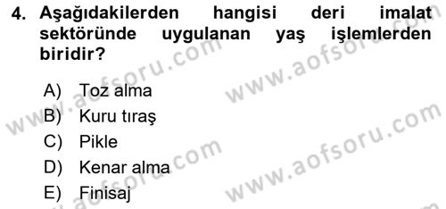 Sektörel İş Sağlığı ve Güvenliği Dersi 2021 - 2022 Yılı (Vize) Ara Sınav Soruları 4. Soru
