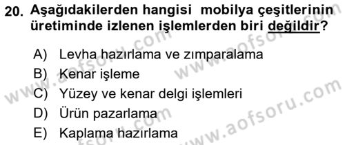 Sektörel İş Sağlığı ve Güvenliği Dersi 2021 - 2022 Yılı (Final) Dönem Sonu Sınav Soruları 20. Soru