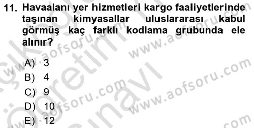 Sektörel İş Sağlığı ve Güvenliği Dersi 2021 - 2022 Yılı Yaz Okulu Sınav Soruları 11. Soru